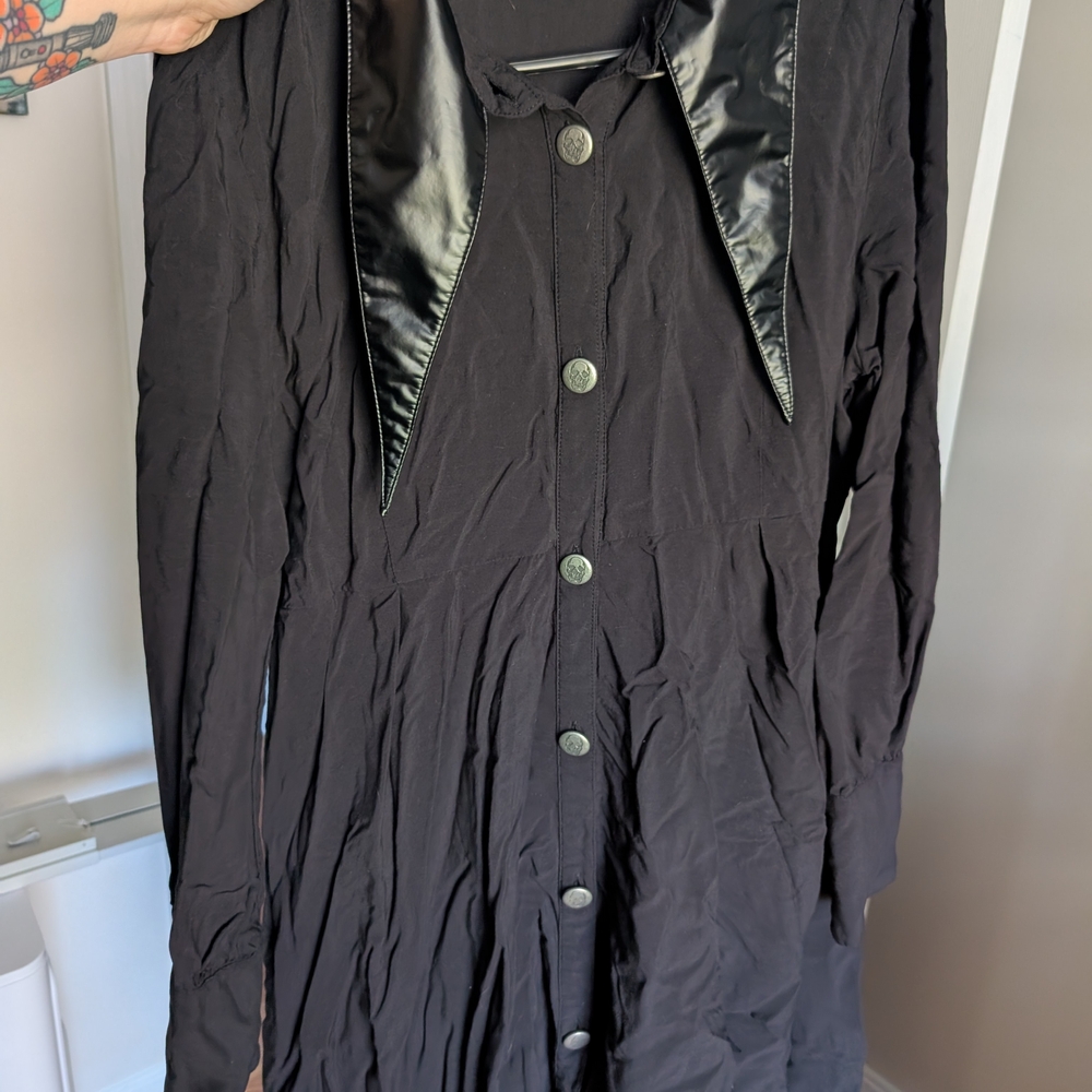 Black Button-Up Women's Dress